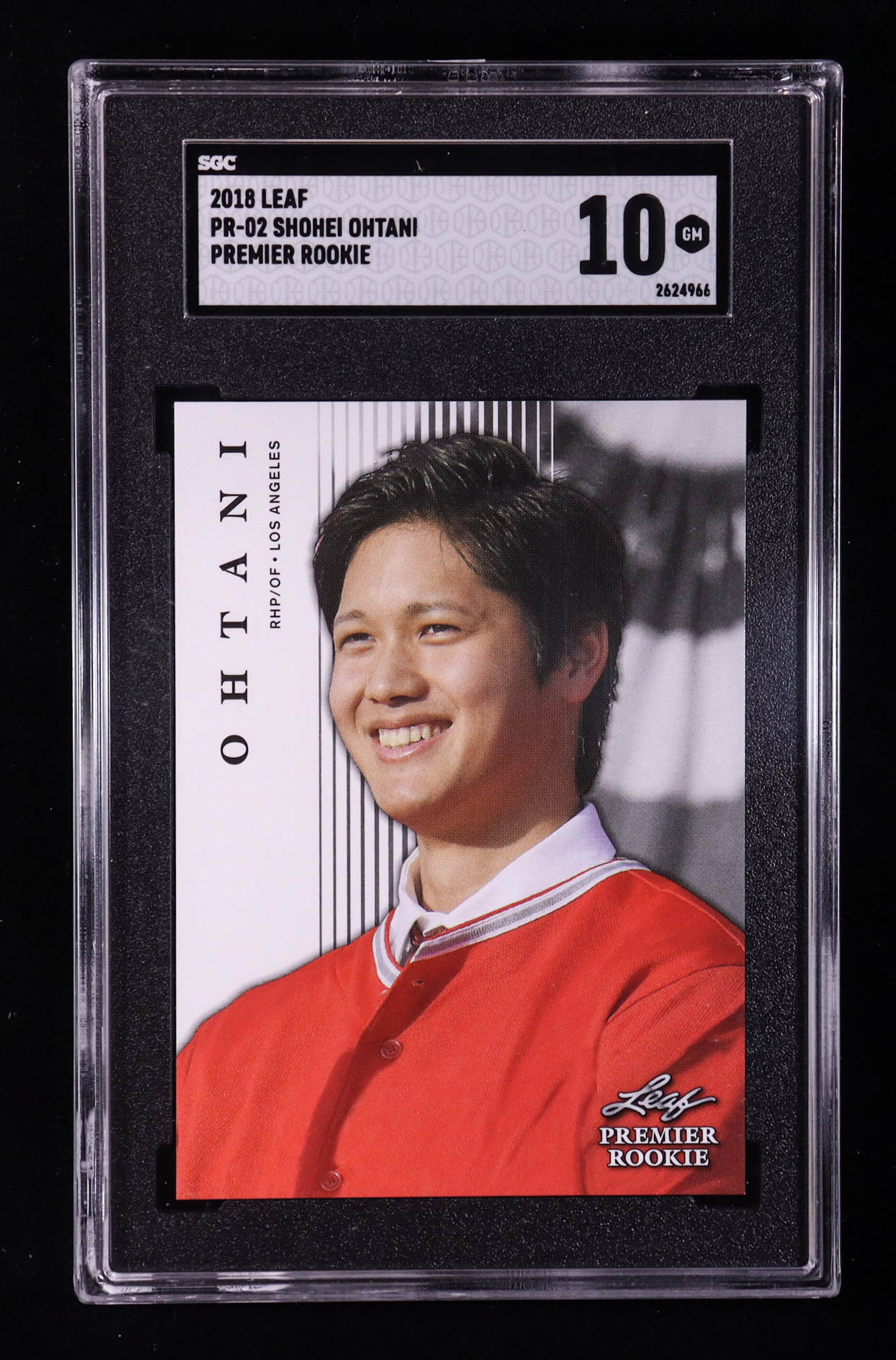 Shohei Ohtani 2018 Leaf Premier Rookie #PR-02 RC (SGC 10) at PristineAuction.com Shohei Ohtani 2018 Leaf Premier Rookie #PR-02 RC (SGC 10) at PristineAuction.com