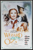 "The Wizard of Oz" 16x24 Poster Cast-Signed by (4) with Mickey Carroll, Jerry Maren, Karl Slover, & Donna Stewart Hardway Inscribed "Munchkin", "1st Trumpeter", & "Lollipop Kid" (JSA) at PristineAuction.com