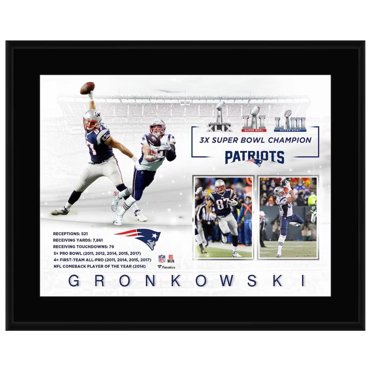 Rob Gronkowski Patriots Sublimated Player Plaque at PristineAuction.com Rob Gronkowski Patriots Sublimated Player Plaque at PristineAuction.com