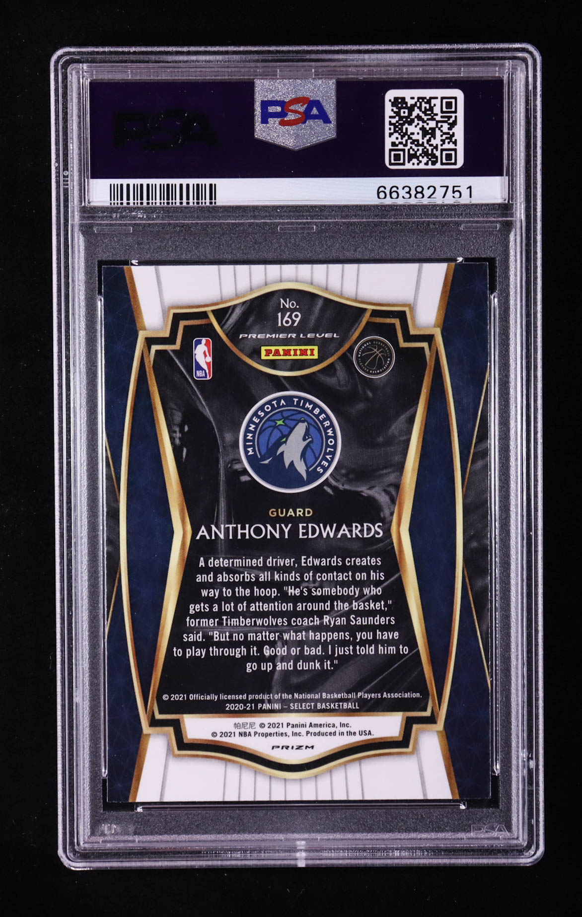 Anthony Edwards 2020-21 Select Prizms Red White Green Ice #169 RC (PSA 9) at PristineAuction.com Anthony Edwards 2020-21 Select Prizms Red White Green Ice #169 RC (PSA 9) at PristineAuction.com