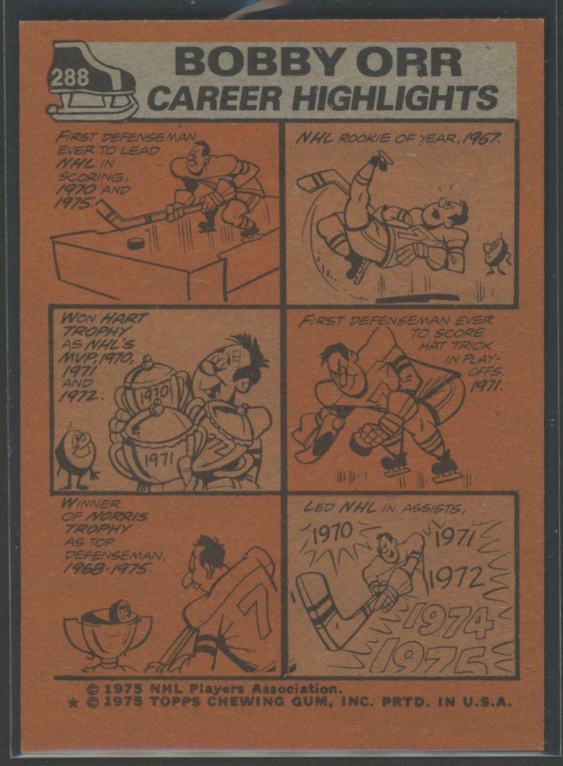 Bobby Orr 1975 Topps #288 AS at PristineAuction.com Bobby Orr 1975 Topps #288 AS at PristineAuction.com