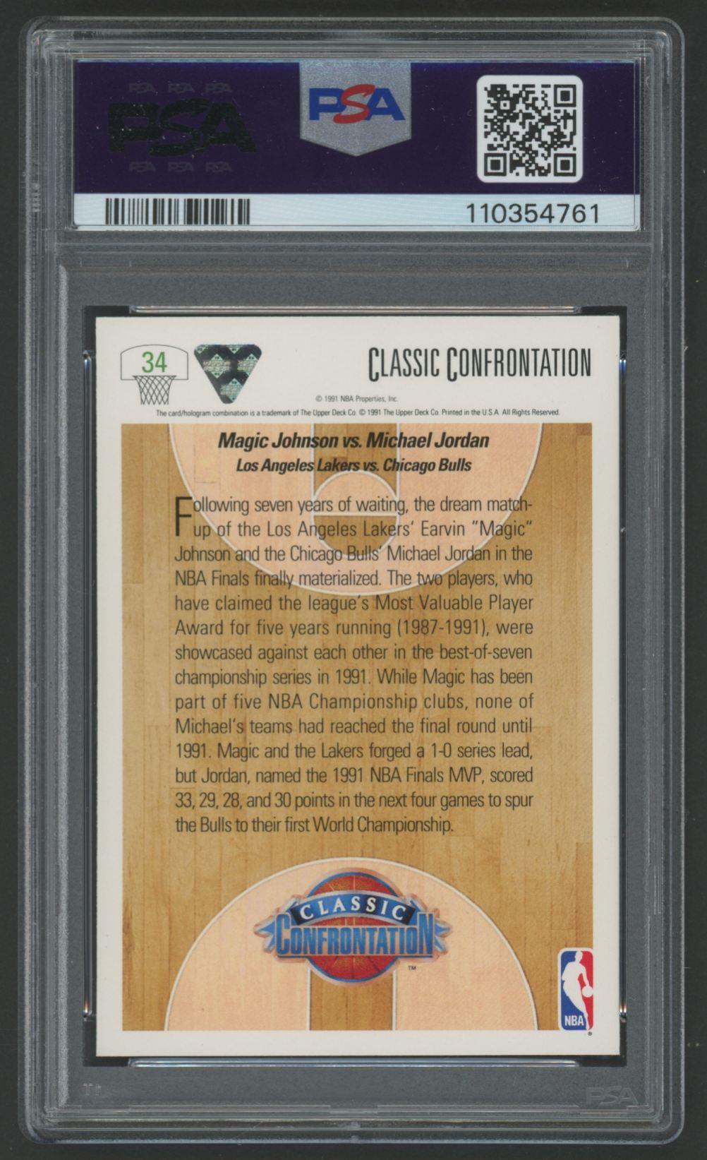Magic Johnson / Michael Jordan 1991-92 Upper Deck CC #34 (PSA 9) at PristineAuction.com Magic Johnson / Michael Jordan 1991-92 Upper Deck CC #34 (PSA 9) at PristineAuction.com