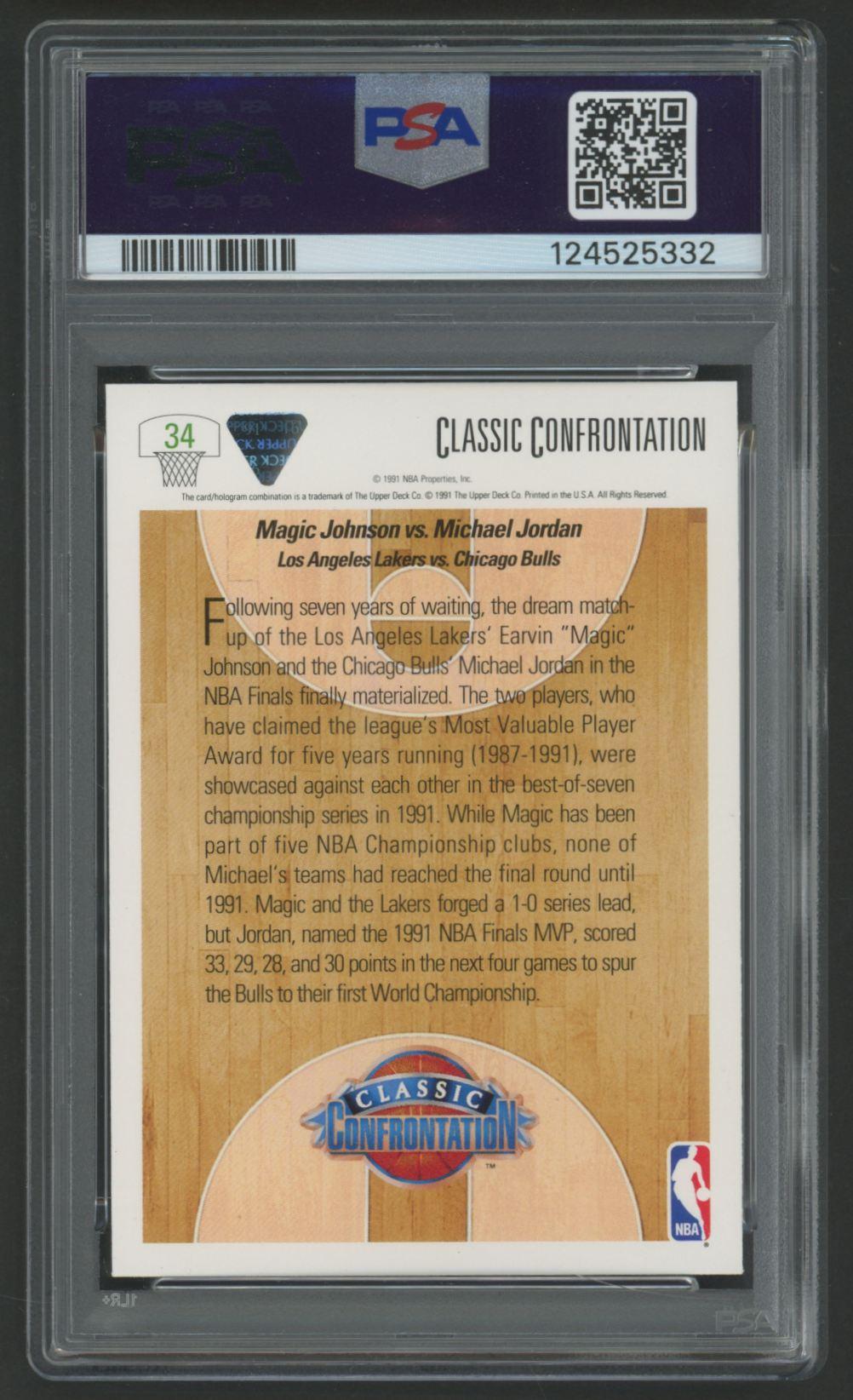 Magic Johnson / Michael Jordan 1991-92 Upper Deck CC #34 (PSA 9) at PristineAuction.com Magic Johnson / Michael Jordan 1991-92 Upper Deck CC #34 (PSA 9) at PristineAuction.com