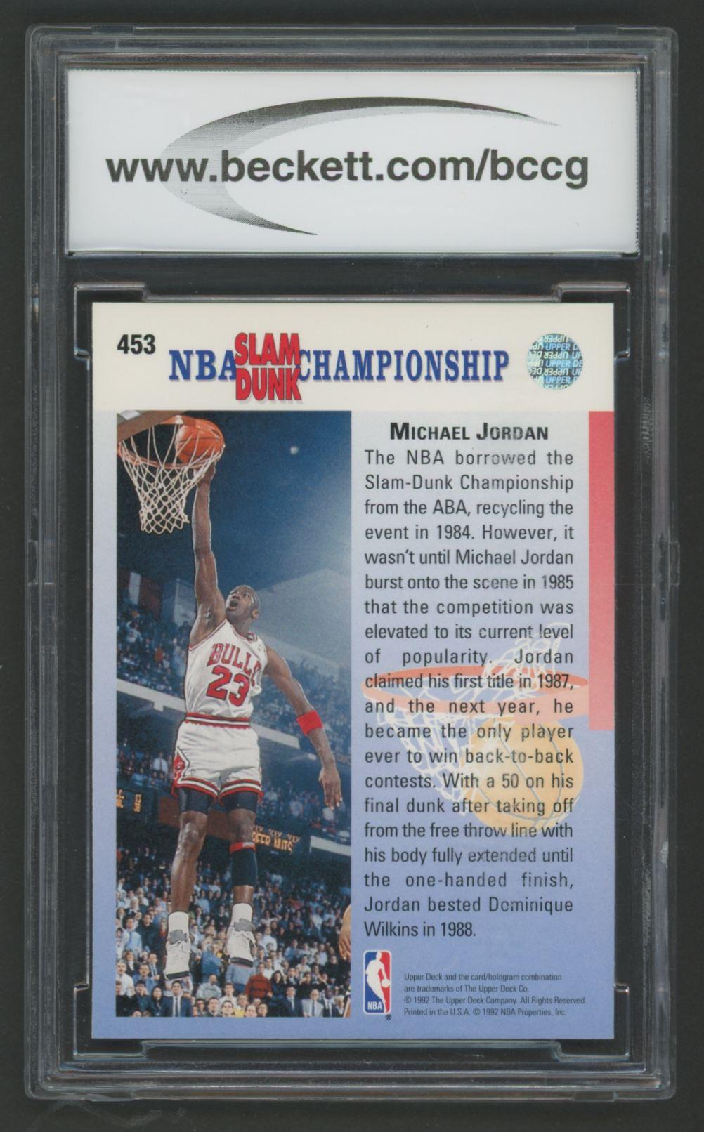 Michael Jordan 1992-93 Upper Deck #453B (BCCG 10) at PristineAuction.com Michael Jordan 1992-93 Upper Deck #453B (BCCG 10) at PristineAuction.com