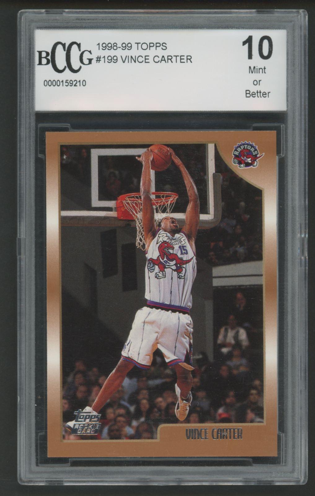 Vince Carter 1998-99 Topps #199 RC (BCCG 10) at PristineAuction.com Vince Carter 1998-99 Topps #199 RC (BCCG 10) at PristineAuction.com