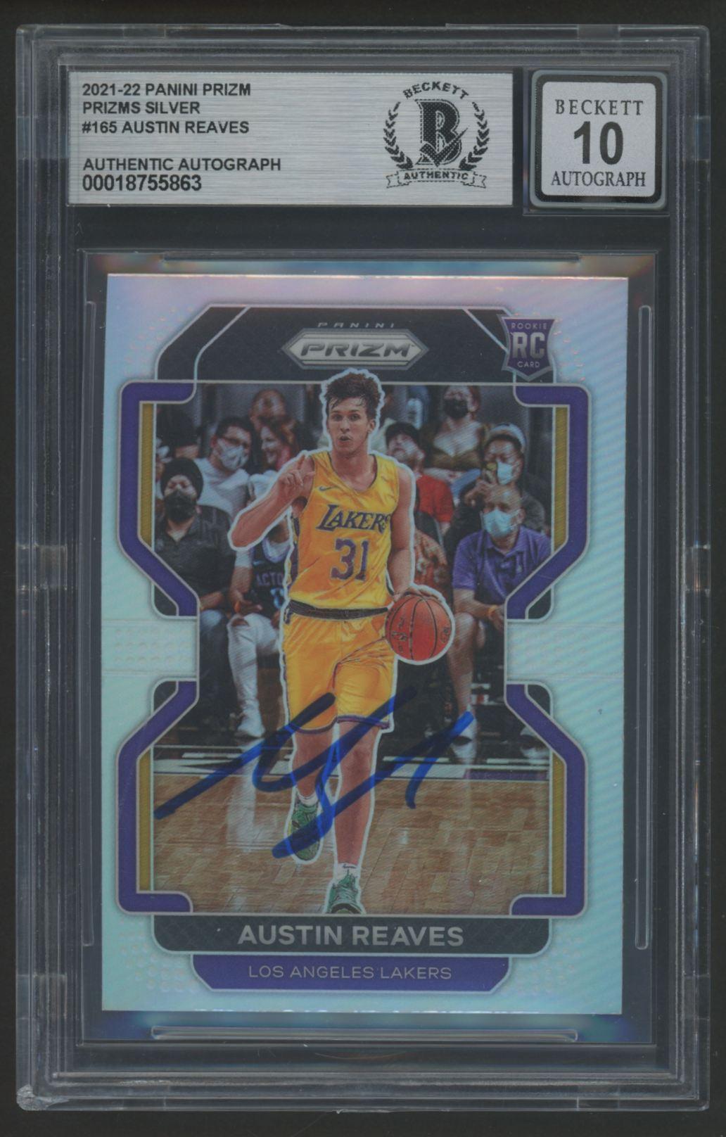 Austin Reaves Signed 2021-22 Panini Prizm Prizms Silver #165 (BGS | Auto 10) at PristineAuction.com Austin Reaves Signed 2021-22 Panini Prizm Prizms Silver #165 (BGS | Auto 10) at PristineAuction.com