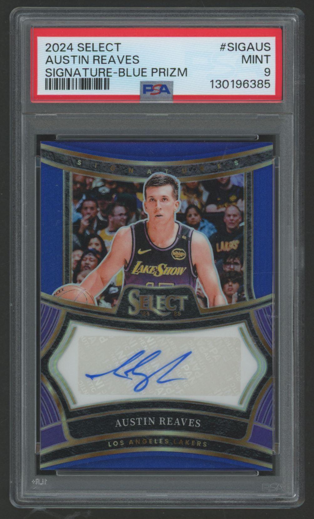 Austin Reaves 2024 Select Signature Blue Prizm #SIGAUS #40/49 (PSA 9) at PristineAuction.com Austin Reaves 2024 Select Signature Blue Prizm #SIGAUS #40/49 (PSA 9) at PristineAuction.com