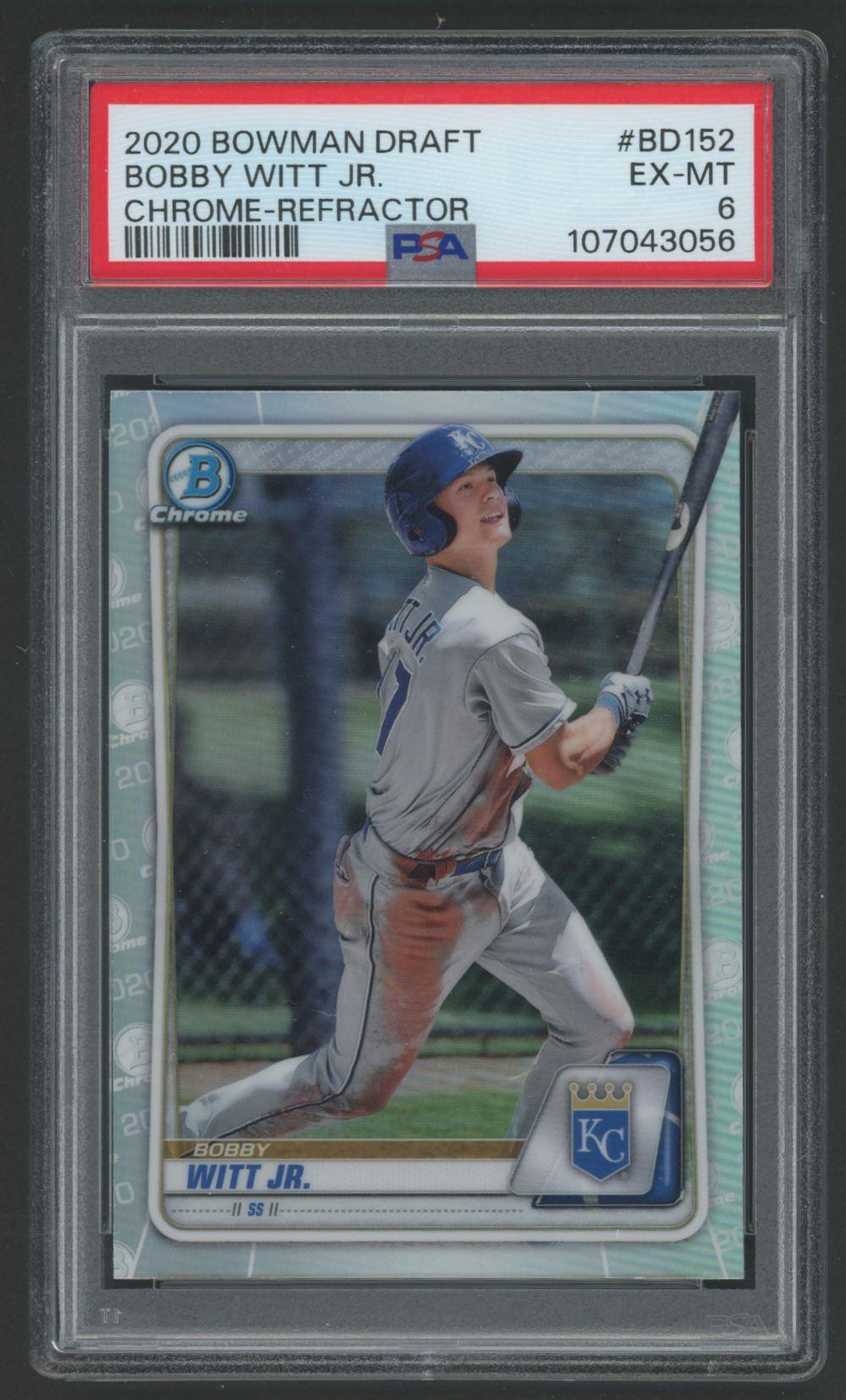 Bobby Witt Jr. 2020 Bowman Chrome Refractor #BD152 RC (PSA 6) at PristineAuction.com Bobby Witt Jr. 2020 Bowman Chrome Refractor #BD152 RC (PSA 6) at PristineAuction.com