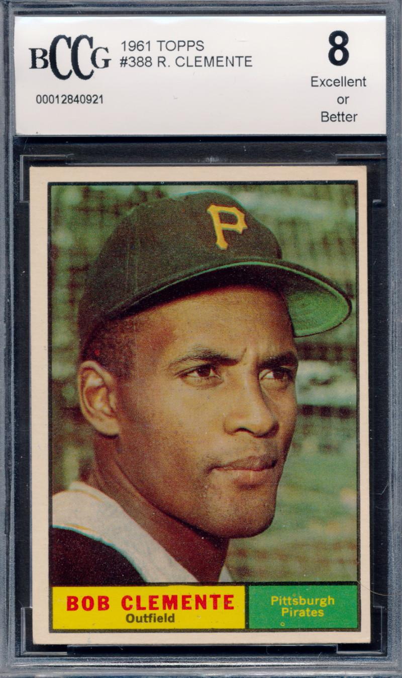 Roberto Clemente 1961 Topps #388 (BCCG 8) at PristineAuction.com Roberto Clemente 1961 Topps #388 (BCCG 8) at PristineAuction.com