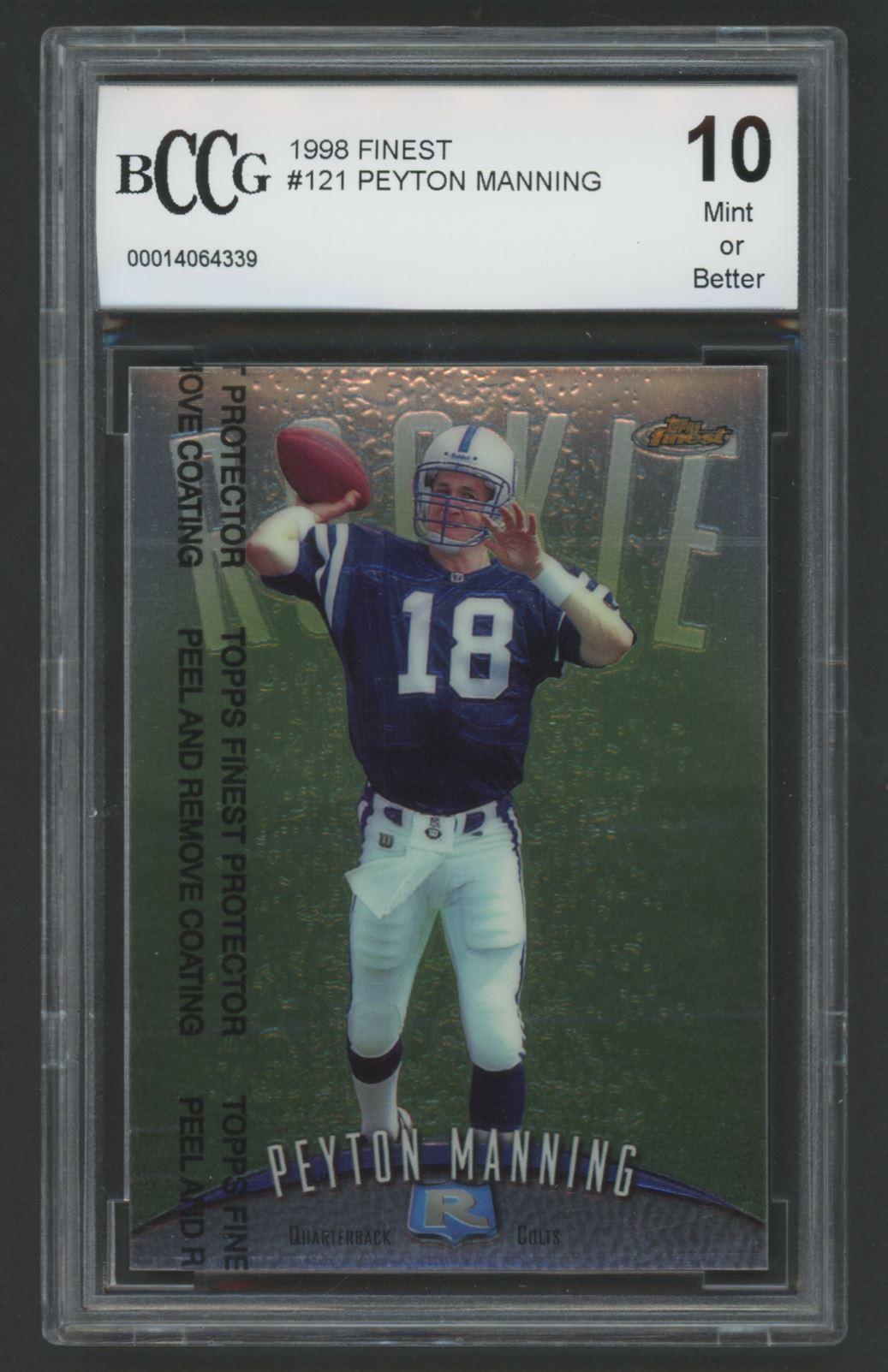 Peyton Manning 1998 Finest #121 RC (BCCG 10) at PristineAuction.com Peyton Manning 1998 Finest #121 RC (BCCG 10) at PristineAuction.com