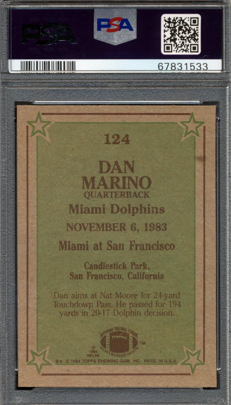 Dan Marino Signed 1984 Topps #124 IR RC (PSA 7 | Auto 10) at PristineAuction.com Dan Marino Signed 1984 Topps #124 IR RC (PSA 7 | Auto 10) at PristineAuction.com