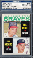 Phil Niekro Signed Phil Roof / Phil Niekro RC 1964 Topps Rookie Stars #541 (PSA | Autograph Graded 10) at PristineAuction.com