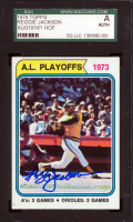 Reggie Jackson Signed 1974 Topps AL Playoffs #470 (SGC) at PristineAuction.com
