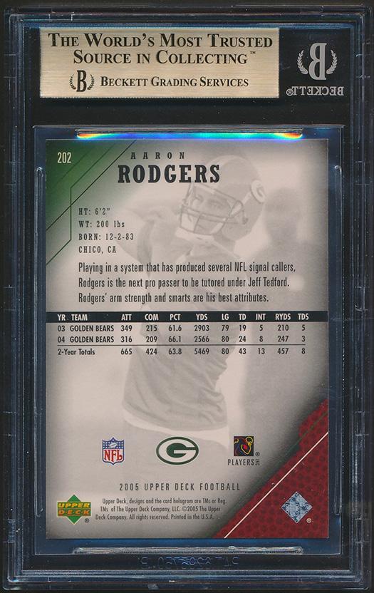 Aaron Rodgers 2005 Upper Deck #202 (BGS 9.5) at PristineAuction.com Aaron Rodgers 2005 Upper Deck #202 (BGS 9.5) at PristineAuction.com
