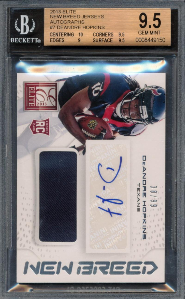 DeAndre Hopkins 2013 Elite New Breed Jerseys Autographs #7 #38/99 (BGS 9.5 | Autograph Graded 10) at PristineAuction.com DeAndre Hopkins 2013 Elite New Breed Jerseys Autographs #7 #38/99 (BGS 9.5 | Autograph Graded 10) at PristineAuction.com