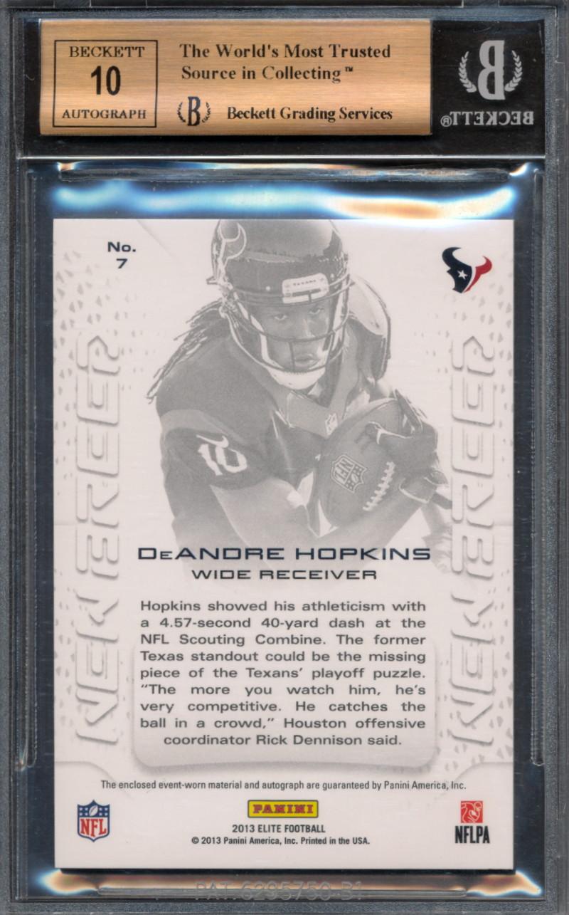 DeAndre Hopkins 2013 Elite New Breed Jerseys Autographs #7 #38/99 (BGS 9.5 | Autograph Graded 10) at PristineAuction.com DeAndre Hopkins 2013 Elite New Breed Jerseys Autographs #7 #38/99 (BGS 9.5 | Autograph Graded 10) at PristineAuction.com