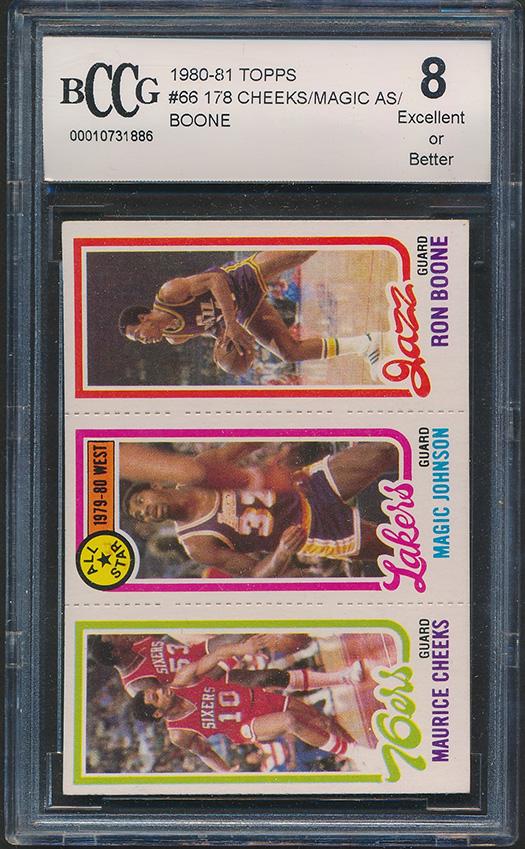 Maurice Cheeks 18 / Magic Johnson AS 237 / Ron Boone 178 1980-81 Topps #66 (BCCG 8) at PristineAuction.com Maurice Cheeks 18 / Magic Johnson AS 237 / Ron Boone 178 1980-81 Topps #66 (BCCG 8) at PristineAuction.com