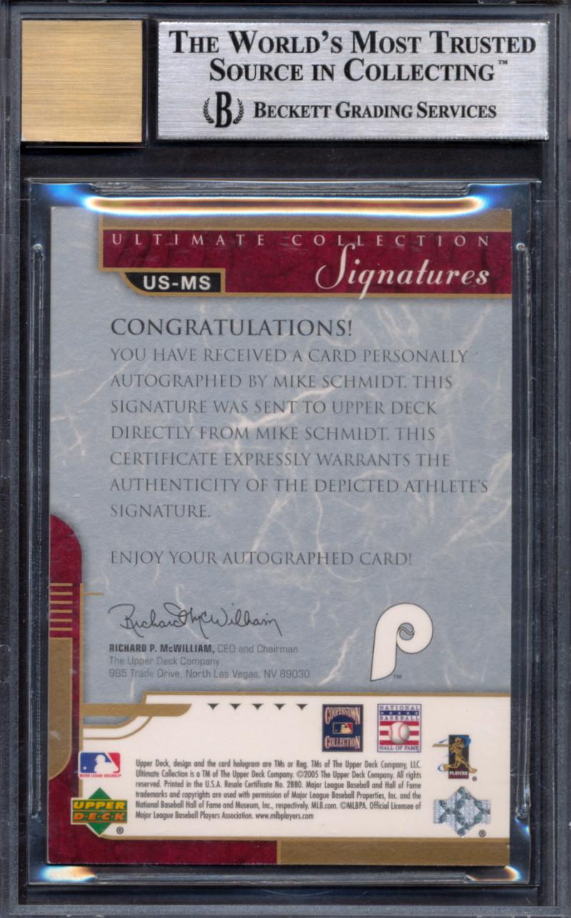 Mike Schmidt 2005 Ultimate Collection Signatures #MS #15/25 (BGS 8.5 | Autograph Graded 10) at PristineAuction.com Mike Schmidt 2005 Ultimate Collection Signatures #MS #15/25 (BGS 8.5 | Autograph Graded 10) at PristineAuction.com