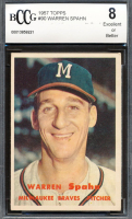 Warren Spahn 1957 Topps #90 (BCCG 8) at PristineAuction.com