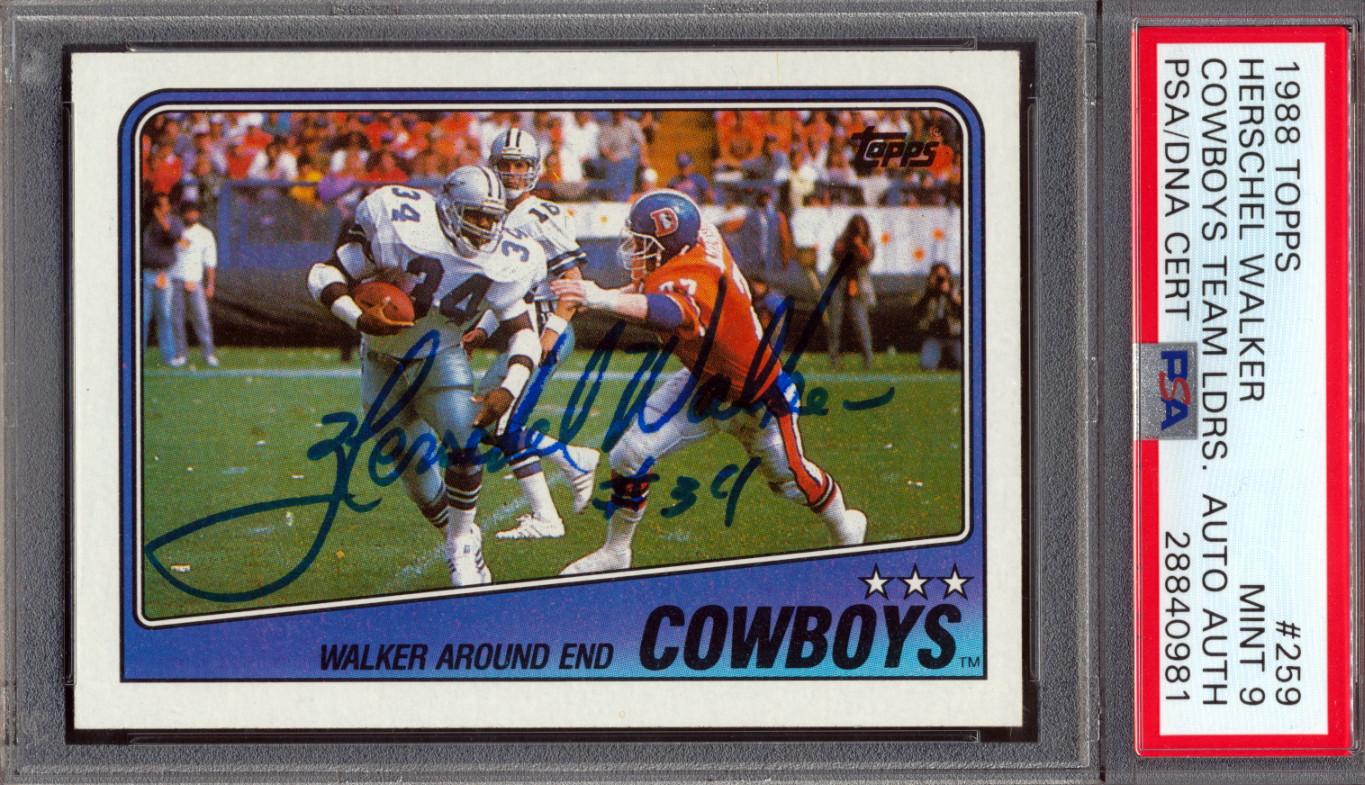 Herschel Walker Signed 1988 Topps Team Leaders #259 (PSA 9) at PristineAuction.com Herschel Walker Signed 1988 Topps Team Leaders #259 (PSA 9) at PristineAuction.com