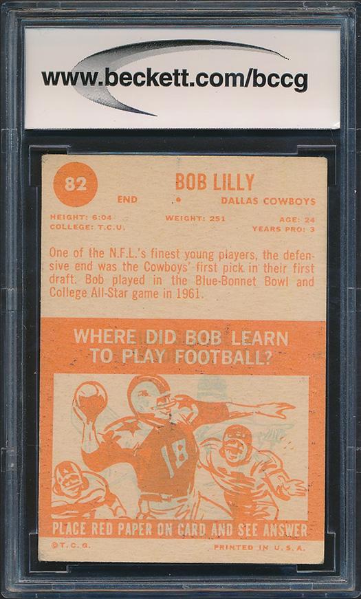 Bob Lilly 1963 Topps #82 SP RC (BCCG 7) at PristineAuction.com Bob Lilly 1963 Topps #82 SP RC (BCCG 7) at PristineAuction.com