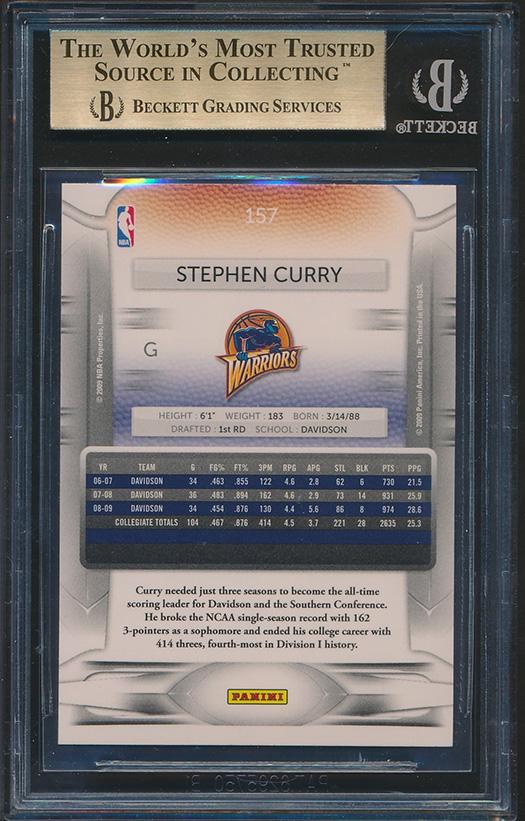 Stephen Curry 2009-10 Prestige #157 RC (BGS 9.5) at PristineAuction.com Stephen Curry 2009-10 Prestige #157 RC (BGS 9.5) at PristineAuction.com