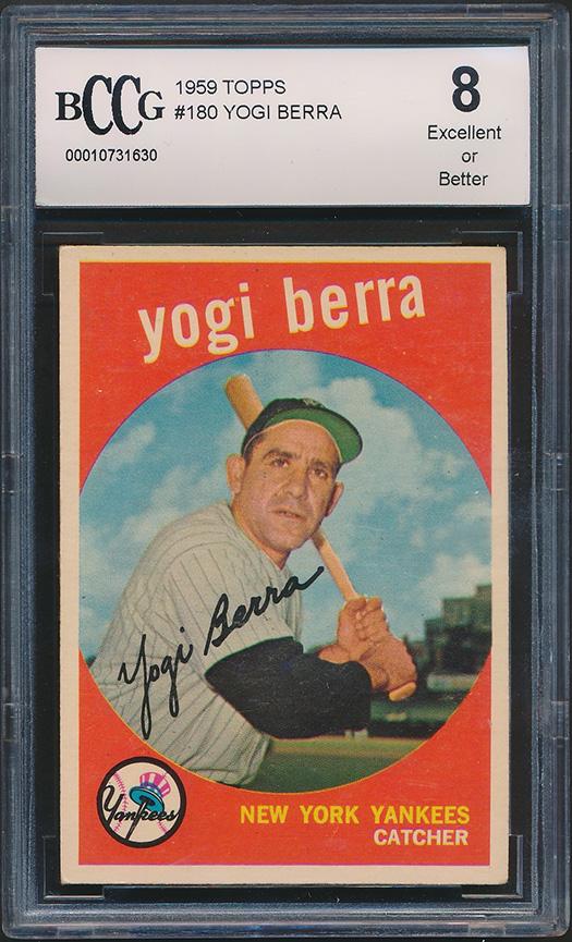Yogi Berra 1959 Topps #180 (BCCG 8) at PristineAuction.com Yogi Berra 1959 Topps #180 (BCCG 8) at PristineAuction.com
