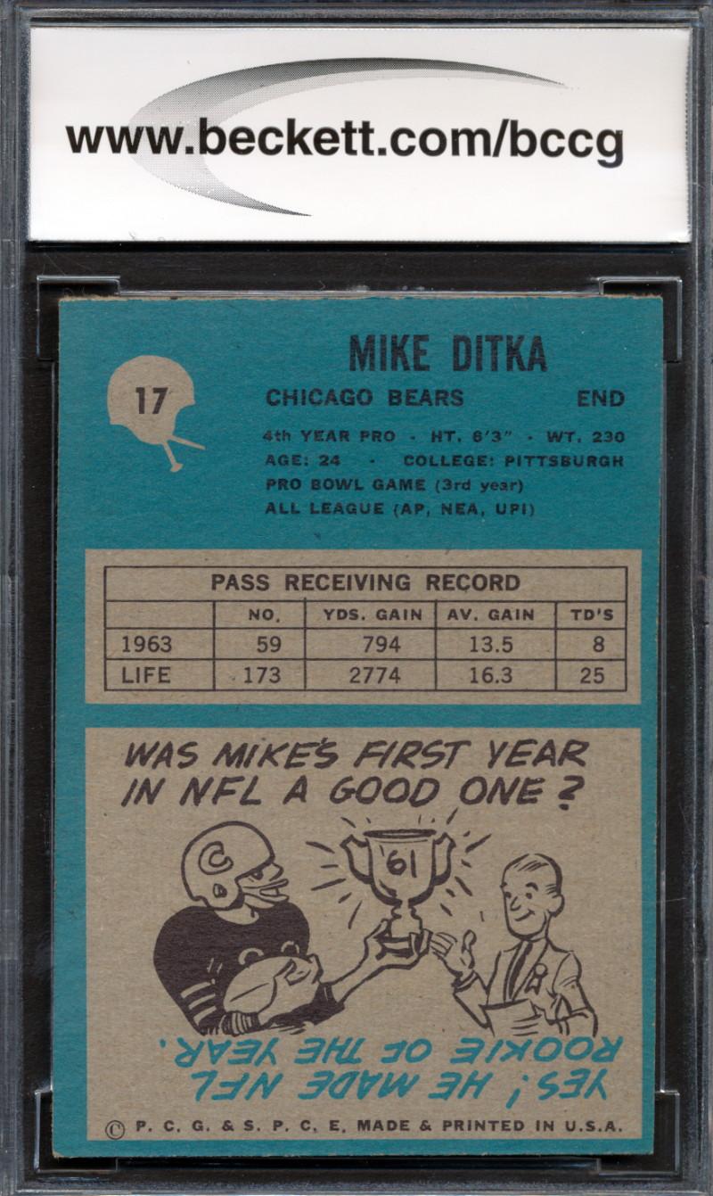 Mike Ditka 1964 Philadelphia #17 (BCCG 8) at PristineAuction.com Mike Ditka 1964 Philadelphia #17 (BCCG 8) at PristineAuction.com