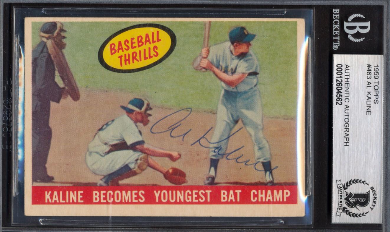 Al Kaline Signed 1959 Topps BT #463 (BGS) at PristineAuction.com Al Kaline Signed 1959 Topps BT #463 (BGS) at PristineAuction.com