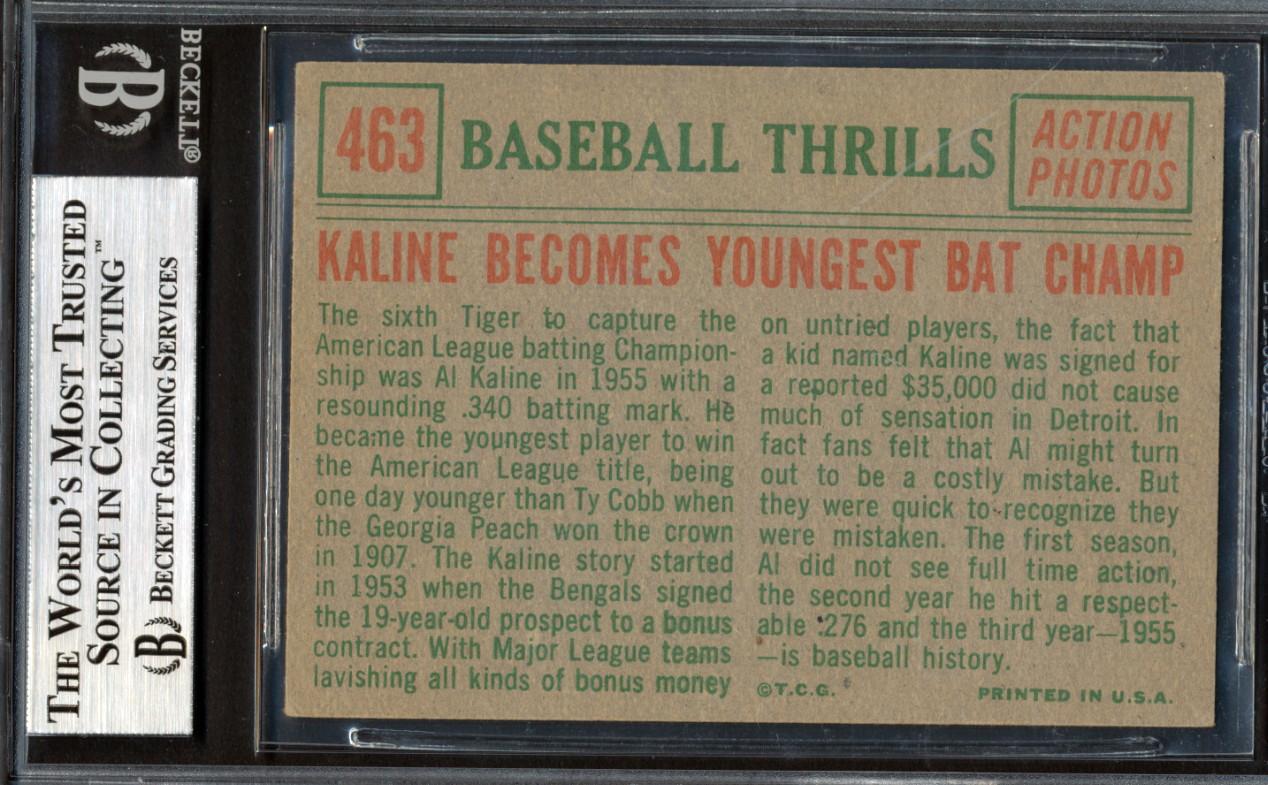 Al Kaline Signed 1959 Topps BT #463 (BGS) at PristineAuction.com Al Kaline Signed 1959 Topps BT #463 (BGS) at PristineAuction.com