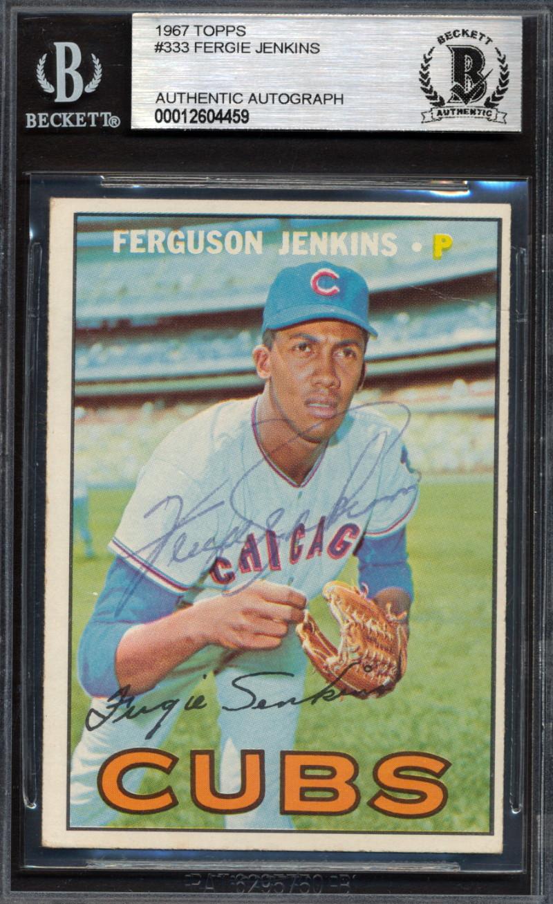 Fergie Jenkins Signed 1967 Topps #333 (BGS) at PristineAuction.com Fergie Jenkins Signed 1967 Topps #333 (BGS) at PristineAuction.com