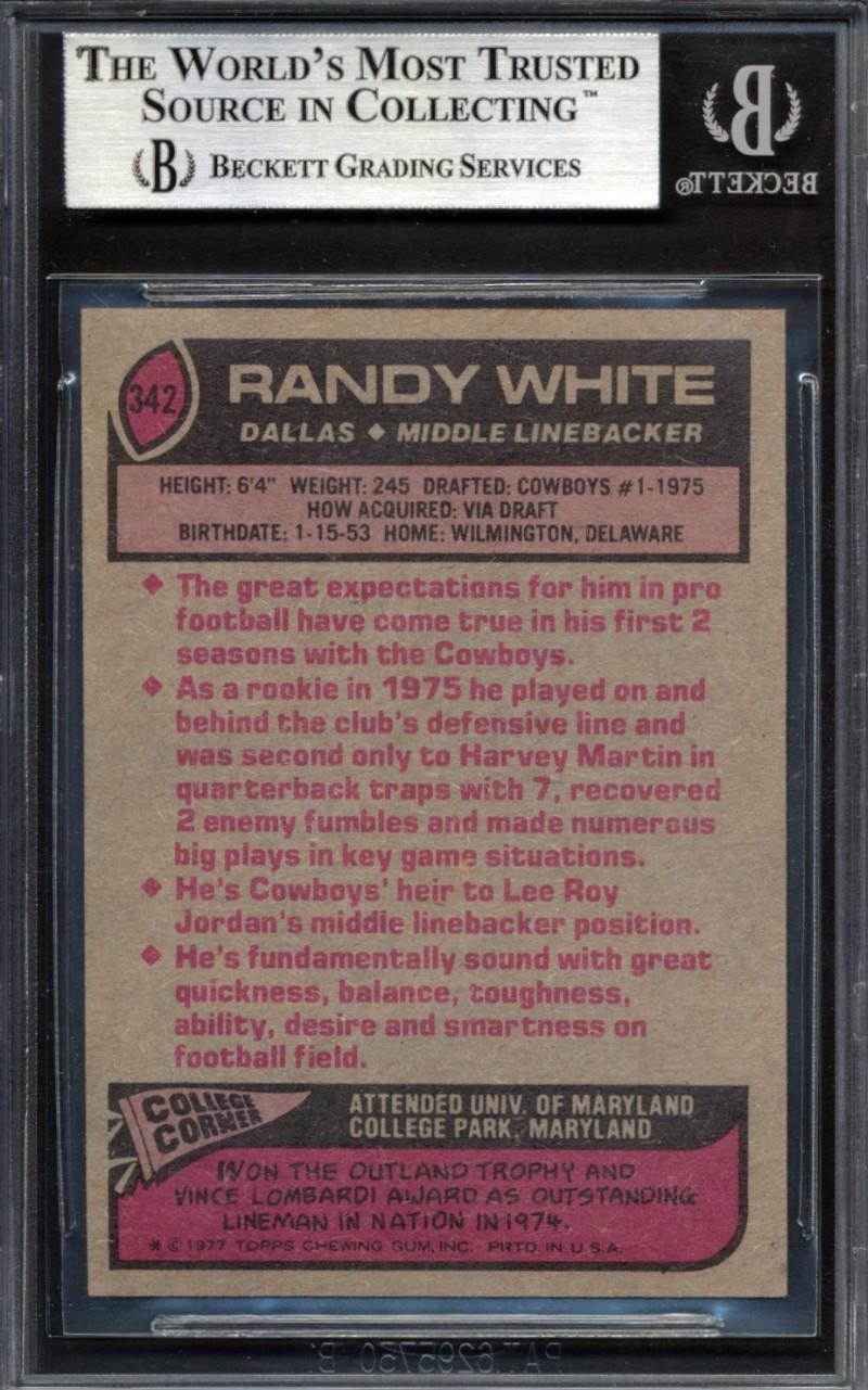 Randy White Signed 1977 Topps #342 (BGS) at PristineAuction.com Randy White Signed 1977 Topps #342 (BGS) at PristineAuction.com