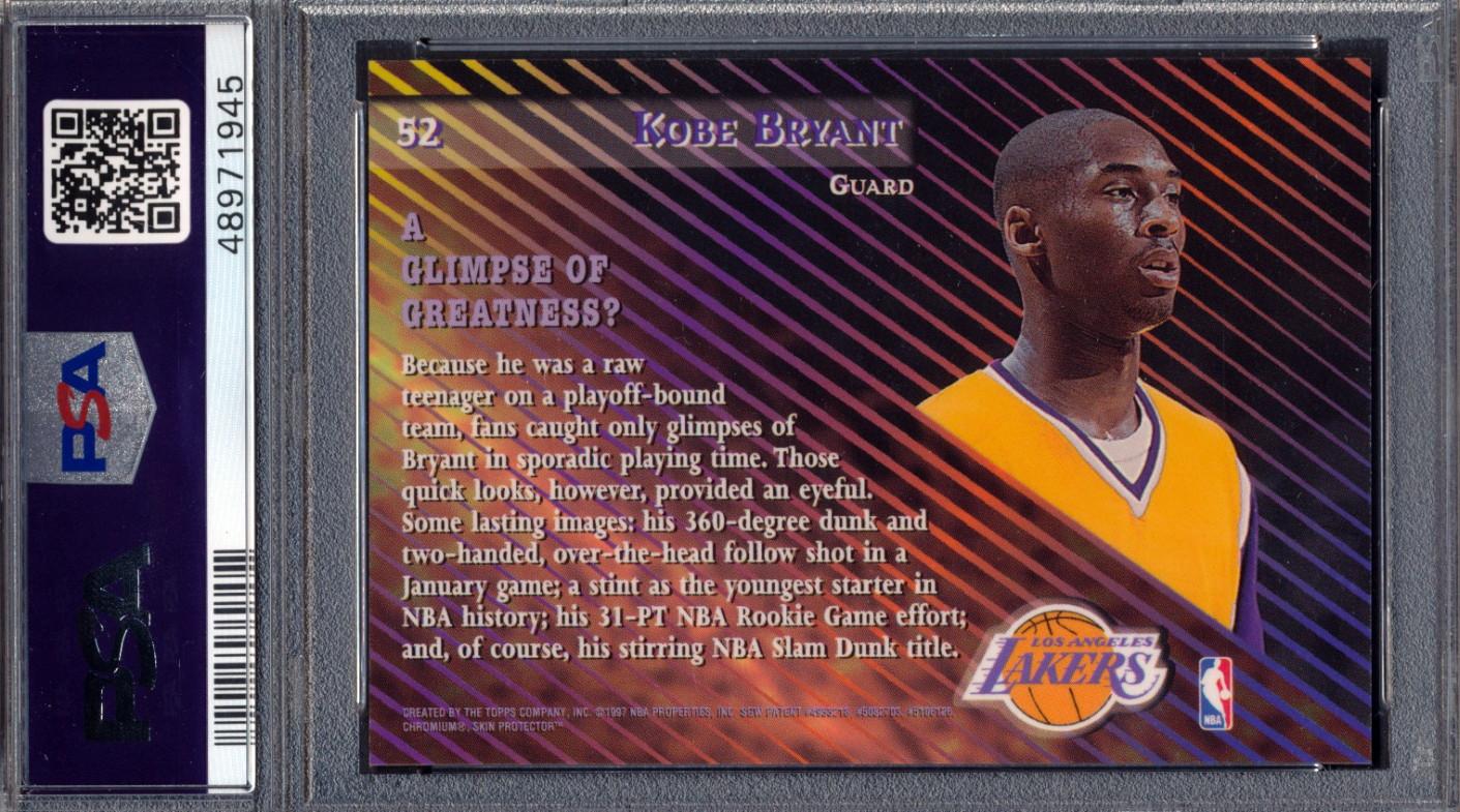 Kobe Bryant 1996 Stadium Club Members Only 55 w/Coating #52 (PSA 8) at PristineAuction.com Kobe Bryant 1996 Stadium Club Members Only 55 w/Coating #52 (PSA 8) at PristineAuction.com