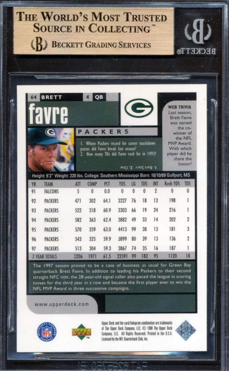 Brett Favre 1998 UD Choice Prime Choice Reserve #64 (BGS 9.5) at PristineAuction.com Brett Favre 1998 UD Choice Prime Choice Reserve #64 (BGS 9.5) at PristineAuction.com