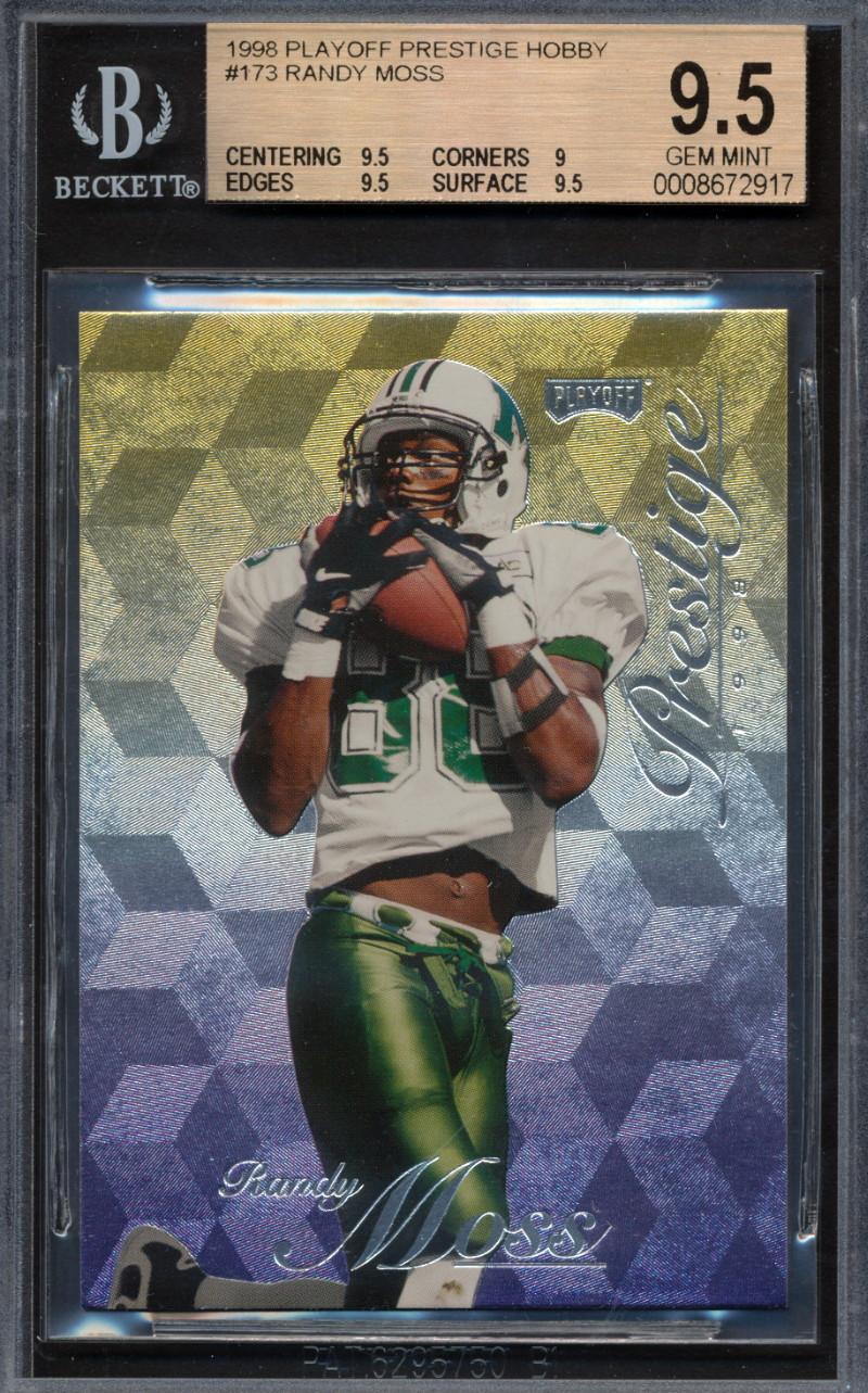 Randy Moss 1998 Playoff Prestige Hobby #173 RC (BGS 9.5) at PristineAuction.com Randy Moss 1998 Playoff Prestige Hobby #173 RC (BGS 9.5) at PristineAuction.com