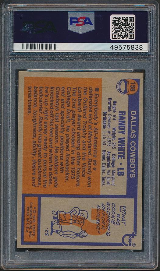 Randy White Signed 1976 Topps #158 RC Inscribed "HOF 94" (PSA 7 | Autograph Graded 9) at PristineAuction.com Randy White Signed 1976 Topps #158 RC Inscribed "HOF 94" (PSA 7 | Autograph Graded 9) at PristineAuction.com