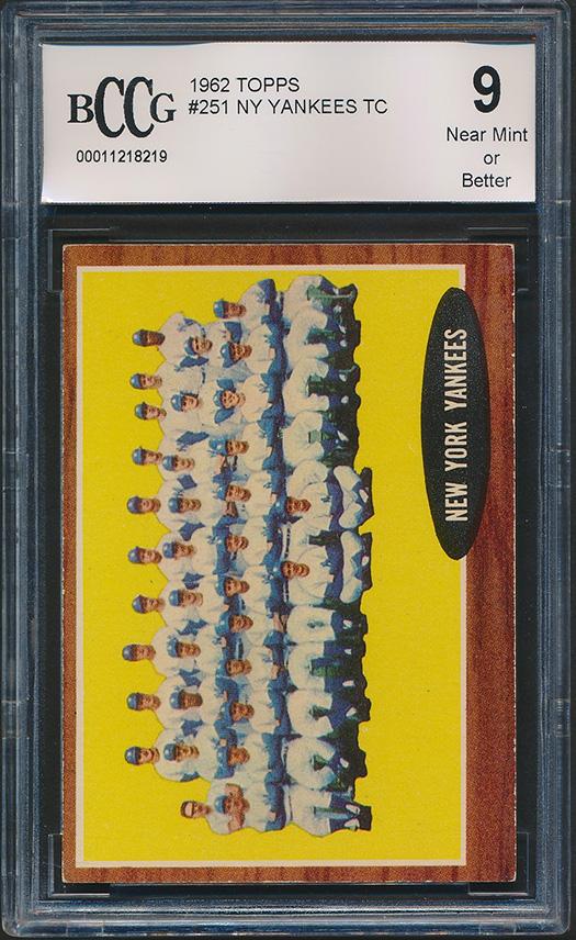 New York Yankees 1962 Topps #251 TC (BCCG 9) at PristineAuction.com New York Yankees 1962 Topps #251 TC (BCCG 9) at PristineAuction.com