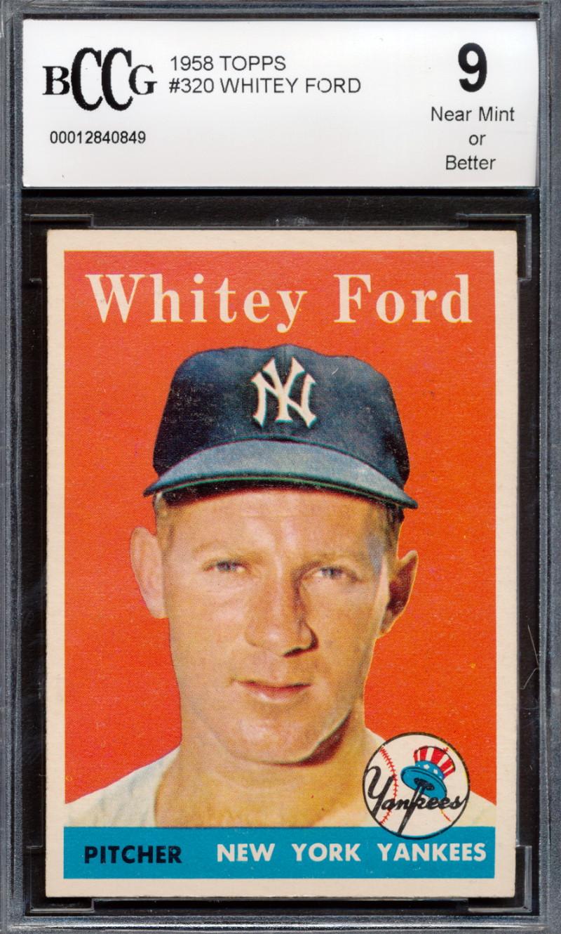 Whitey Ford 1958 Topps #320 (BCCG 9) at PristineAuction.com Whitey Ford 1958 Topps #320 (BCCG 9) at PristineAuction.com
