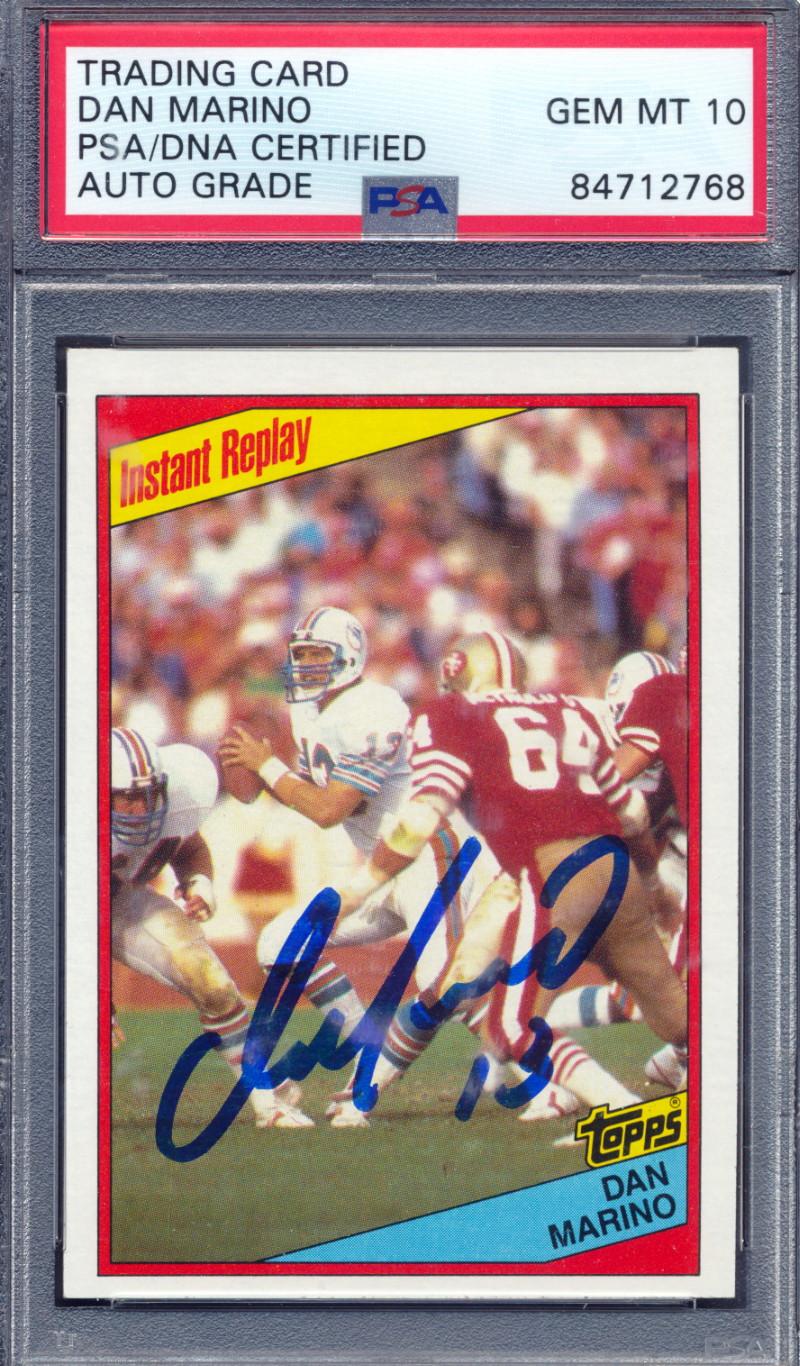 Dan Marino Signed 1984 Topps #124 IR RC (PSA | Auto 10) at PristineAuction.com Dan Marino Signed 1984 Topps #124 IR RC (PSA | Auto 10) at PristineAuction.com