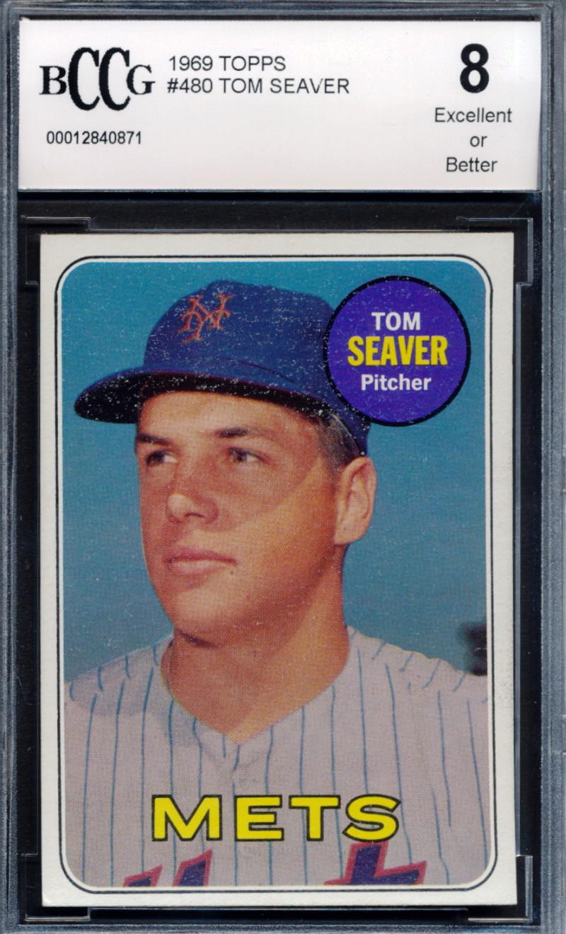Tom Seaver 1969 Topps #480 (BCCG 8) at PristineAuction.com Tom Seaver 1969 Topps #480 (BCCG 8) at PristineAuction.com