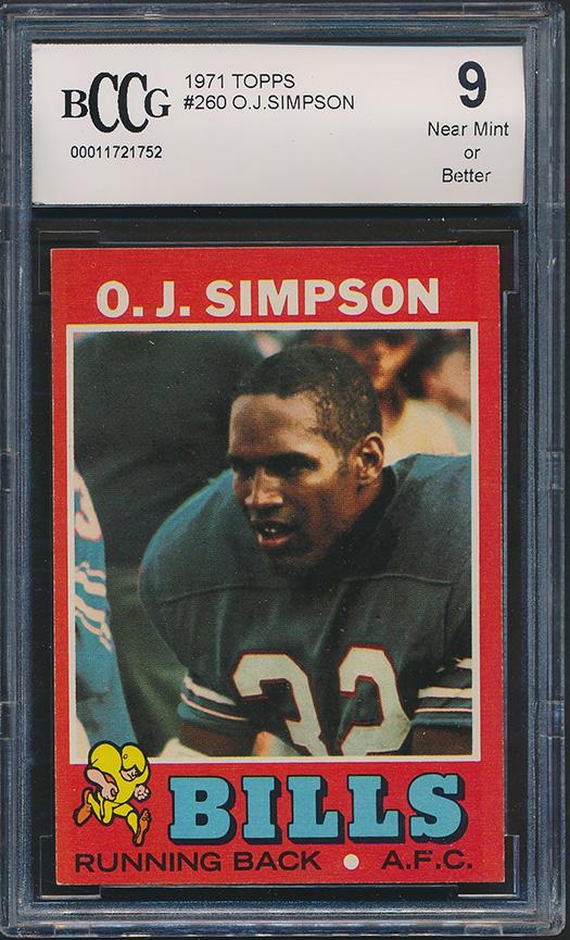 O.J. Simpson 1971 Topps #260 (BCCG 9) at PristineAuction.com O.J. Simpson 1971 Topps #260 (BCCG 9) at PristineAuction.com