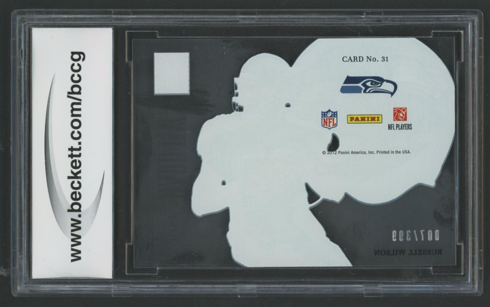 Russell Wilson 2012 Elite Rookie Hard Hats #31 #7/399 (BCCG 10) at PristineAuction.com Russell Wilson 2012 Elite Rookie Hard Hats #31 #7/399 (BCCG 10) at PristineAuction.com