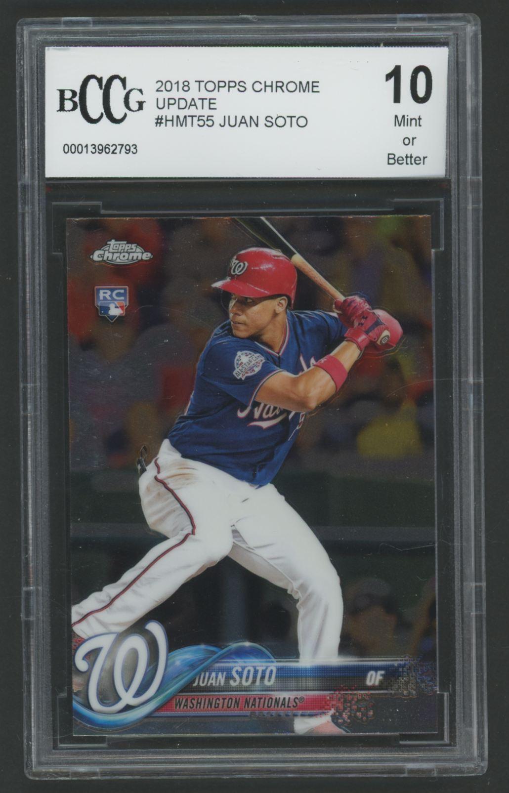 Juan Soto 2018 Topps Chrome Update #HMT55 RC (BCCG 10) at PristineAuction.com Juan Soto 2018 Topps Chrome Update #HMT55 RC (BCCG 10) at PristineAuction.com