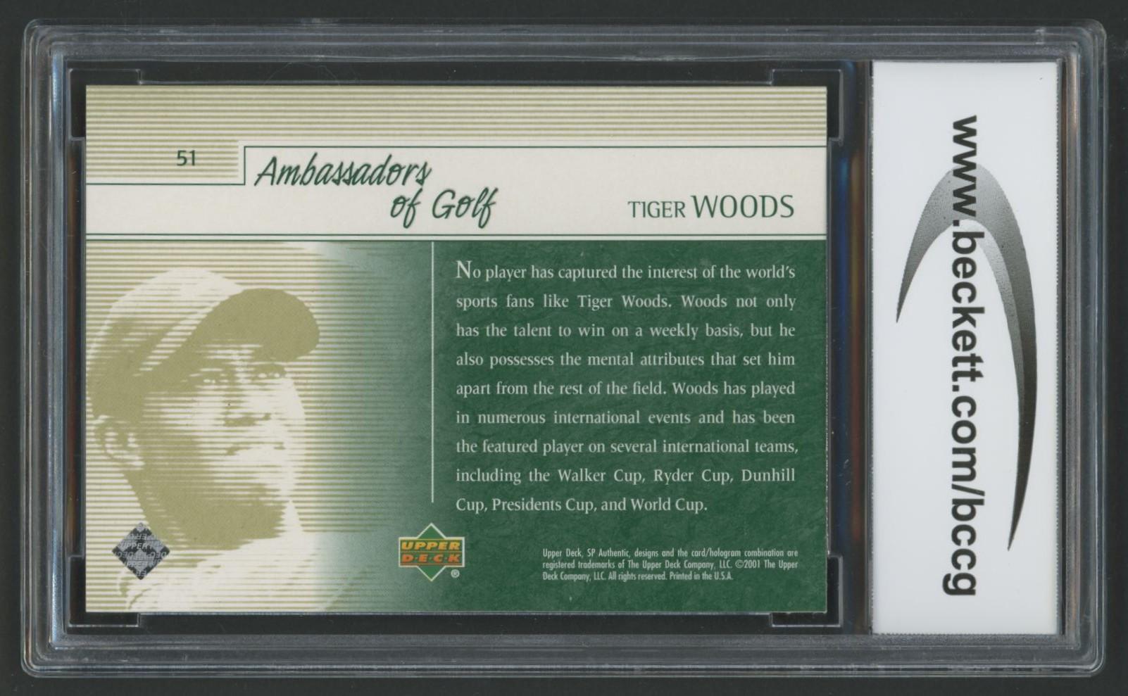 Tiger Woods 2001 SP Authentic Preview #51 (BCCG 10) at PristineAuction.com Tiger Woods 2001 SP Authentic Preview #51 (BCCG 10) at PristineAuction.com