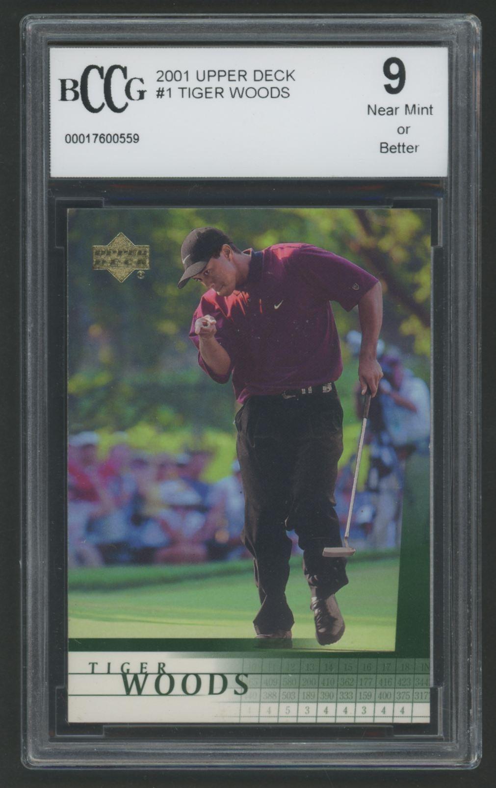Tiger Woods 2001 Upper Deck #1 RC (BCCG 9) at PristineAuction.com Tiger Woods 2001 Upper Deck #1 RC (BCCG 9) at PristineAuction.com