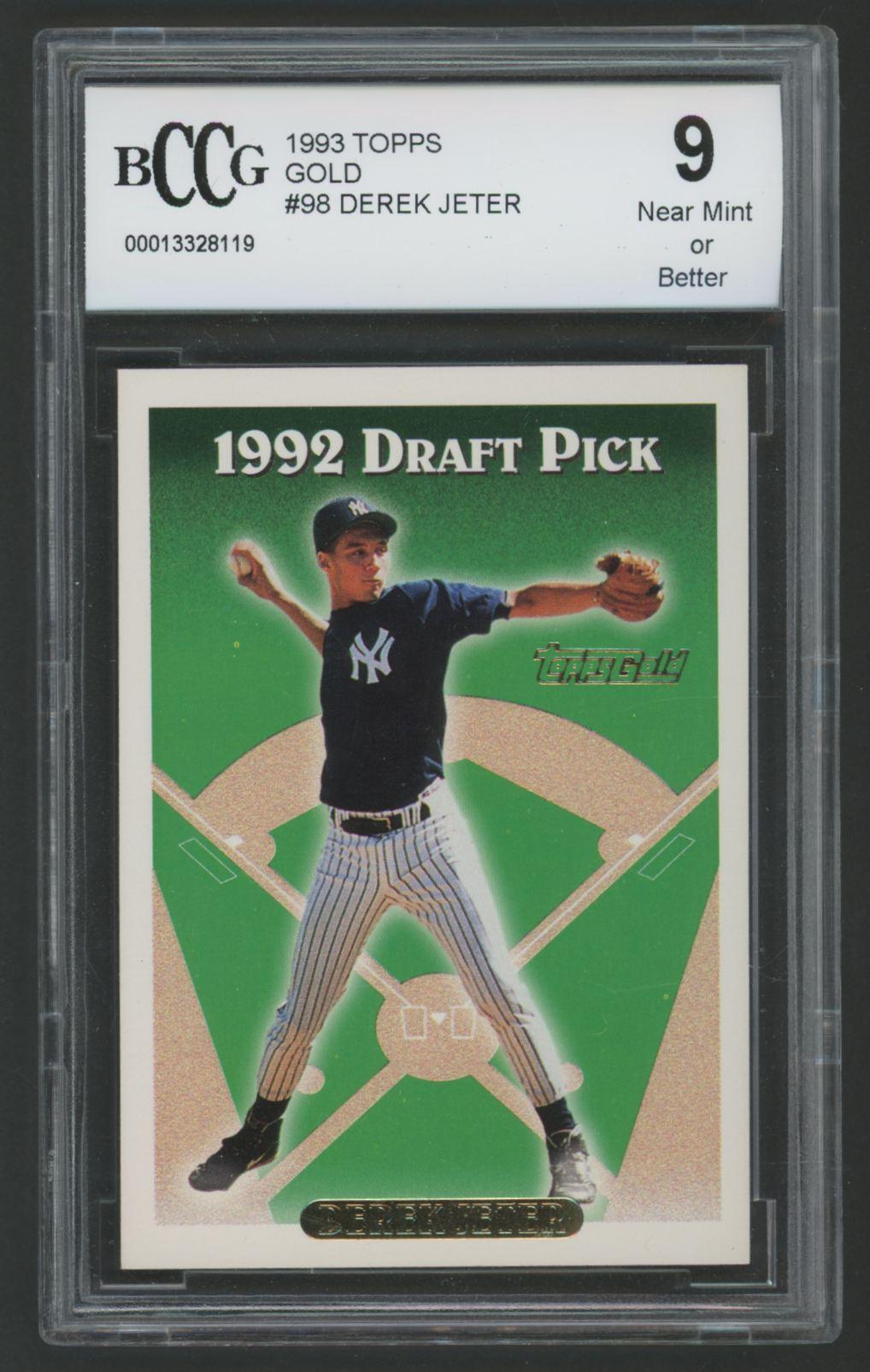 Derek Jeter 1993 Topps Gold #98 RC (BCCG 9) at PristineAuction.com Derek Jeter 1993 Topps Gold #98 RC (BCCG 9) at PristineAuction.com