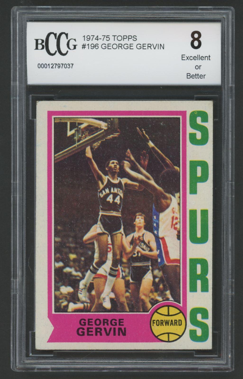 George Gervin 1974-75 Topps #196 RC (BCCG 8) at PristineAuction.com George Gervin 1974-75 Topps #196 RC (BCCG 8) at PristineAuction.com
