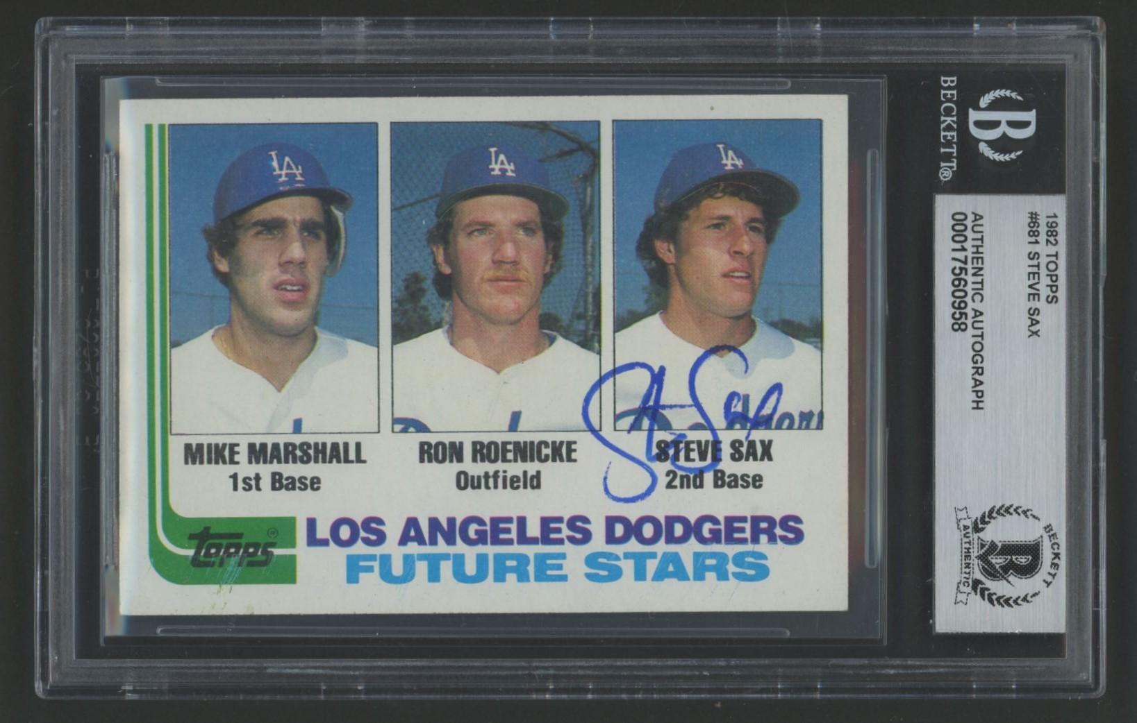 Steve Sax Signed 1982 Topps #681 (BGS) at PristineAuction.com Steve Sax Signed 1982 Topps #681 (BGS) at PristineAuction.com