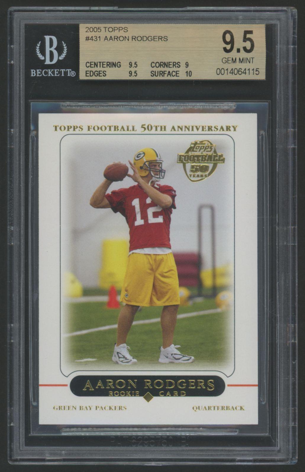 Aaron Rodgers 2005 Topps #431 RC (BGS 9.5) at PristineAuction.com Aaron Rodgers 2005 Topps #431 RC (BGS 9.5) at PristineAuction.com