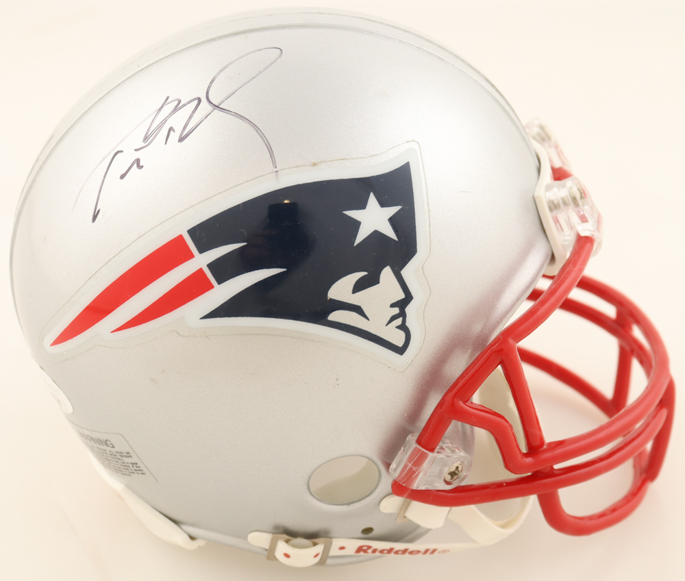 Tom Brady Signed Patriots Mini Helmet (Fanatics & GOAT) at PristineAuction.com Tom Brady Signed Patriots Mini Helmet (Fanatics & GOAT) at PristineAuction.com